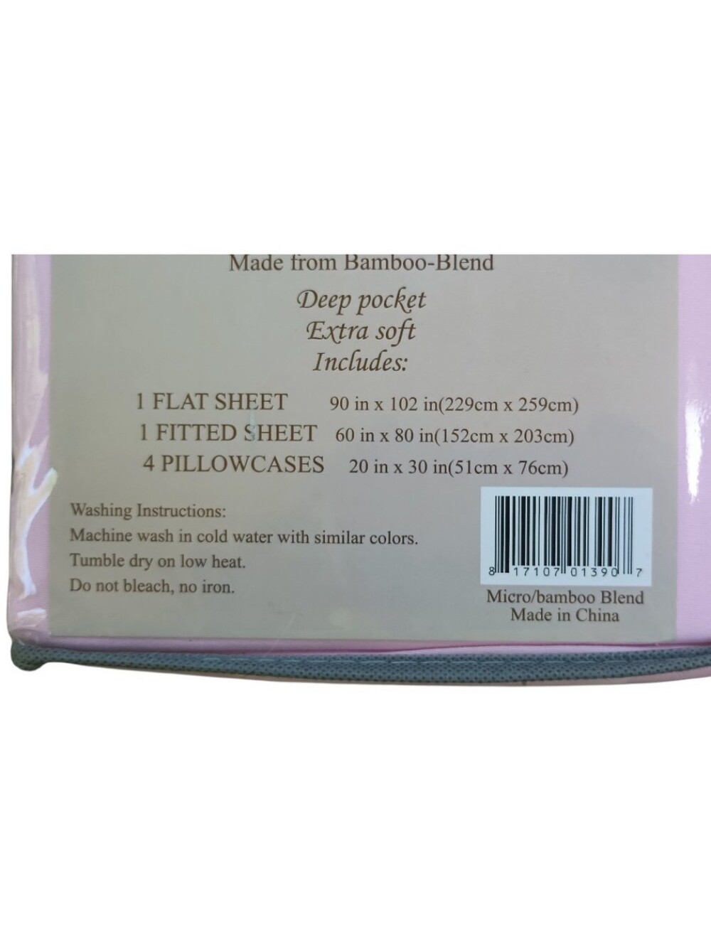 NWT Queen Bamboo Comfort 6-Piece Sheet Set - Light Pink - Picture 5 of 5